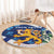 Personalised Finland Independence Day Round Carpet Lily Of The Valley Mix Holly Blue - Coat Of Arms Style