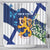 Personalised Finland Independence Day Shower Curtain Lily Of The Valley Mix Holly Blue - Coat Of Arms Style