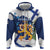 Personalised Finland Independence Day Zip Hoodie Lily Of The Valley Mix Holly Blue - Coat Of Arms Style - Wonder Print Shop