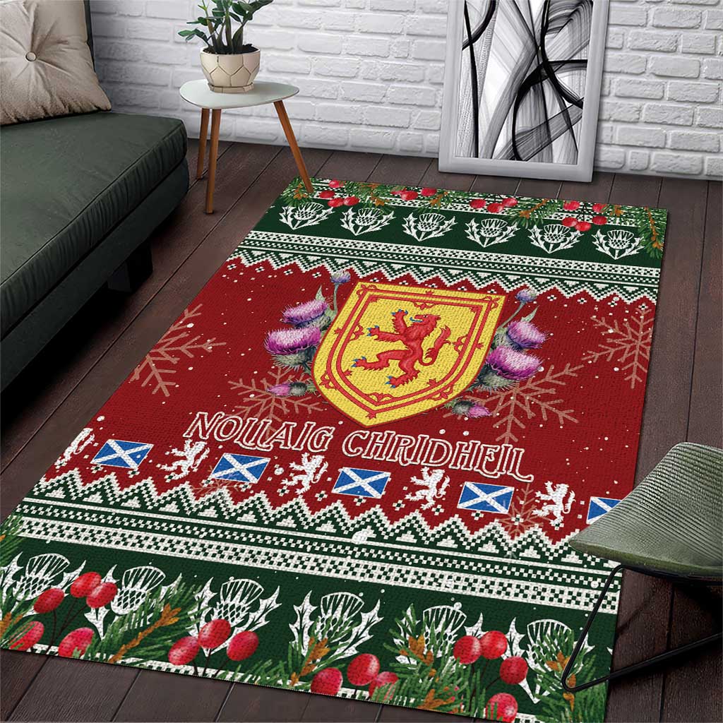 Scotland Christmas Area Rug The Royal Arms of Scotland With Thistle - Wonder Print Shop