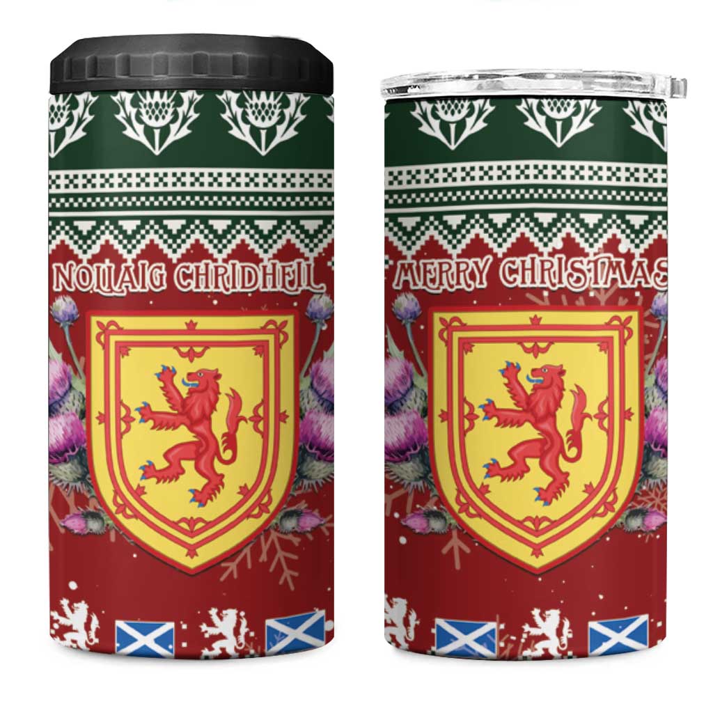 Scotland Christmas 4 in 1 Can Cooler Tumbler The Royal Arms of Scotland With Thistle - Wonder Print Shop