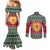 Scotland Christmas Couples Matching Mermaid Dress and Long Sleeve Button Shirt The Royal Arms of Scotland With Thistle