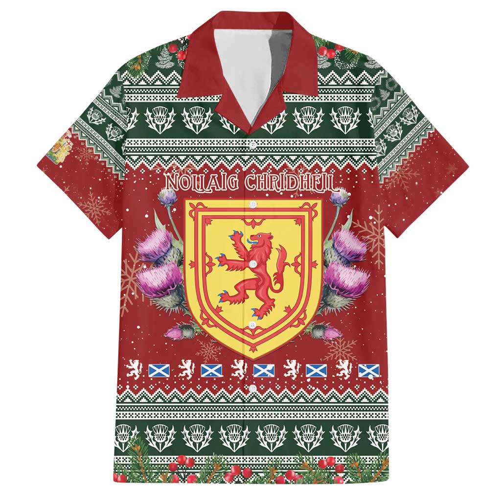 Scotland Christmas Hawaiian Shirt The Royal Arms of Scotland With Thistle - Wonder Print Shop