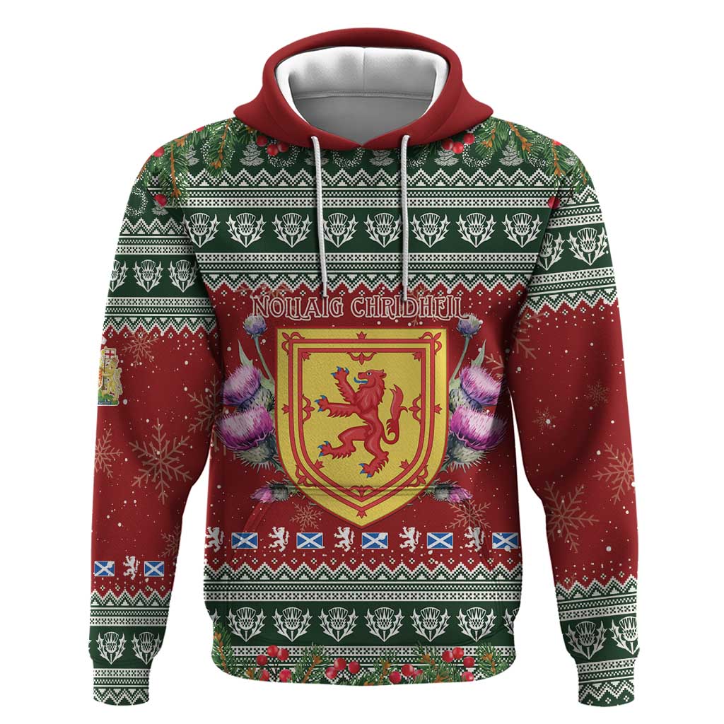 Scotland Christmas Hoodie The Royal Arms of Scotland With Thistle - Wonder Print Shop