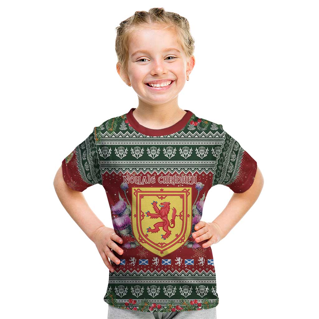 Scotland Christmas Kid T Shirt The Royal Arms of Scotland With Thistle - Wonder Print Shop