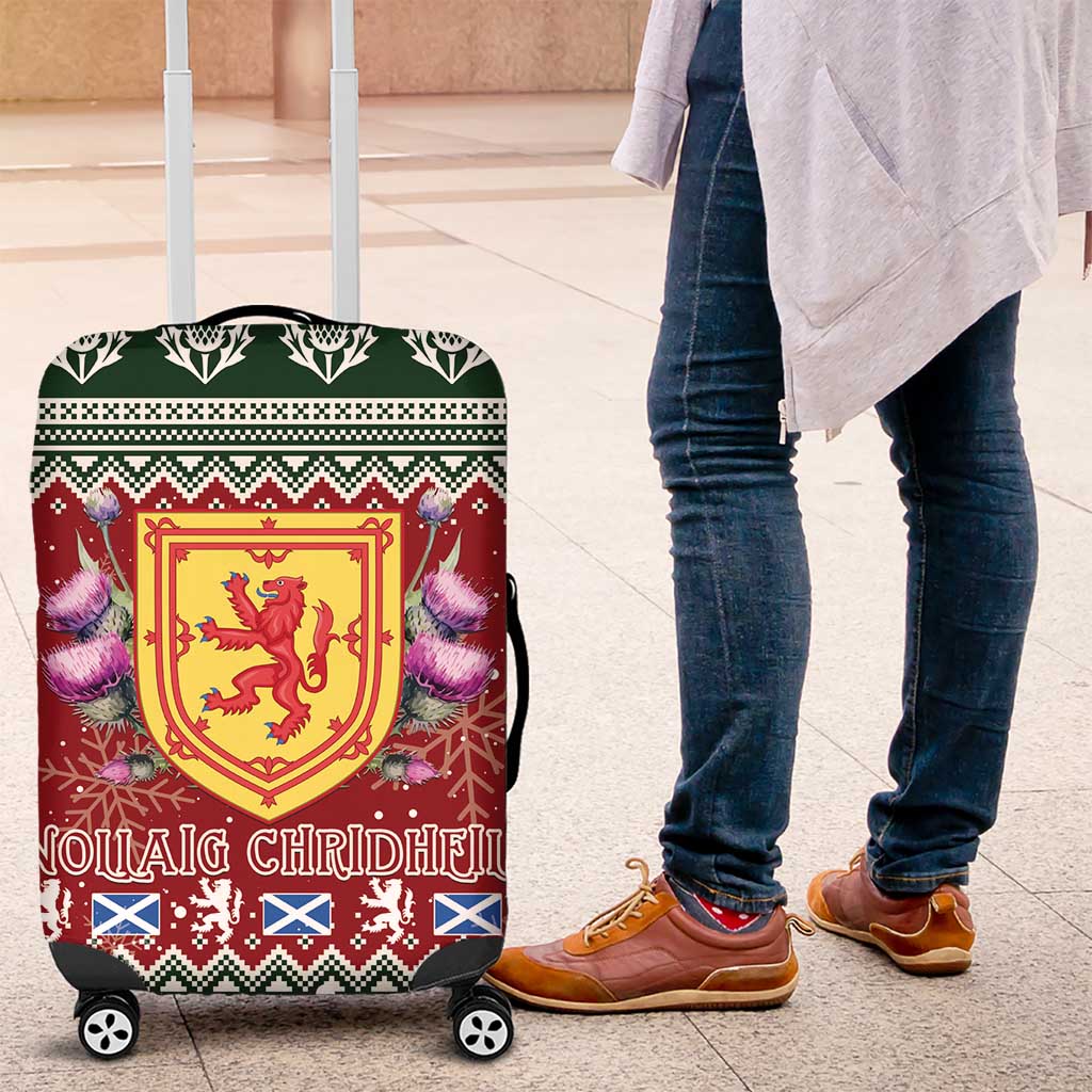 Scotland Christmas Luggage Cover The Royal Arms of Scotland With Thistle - Wonder Print Shop