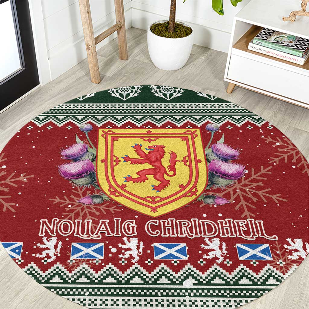 Scotland Christmas Round Carpet The Royal Arms of Scotland With Thistle