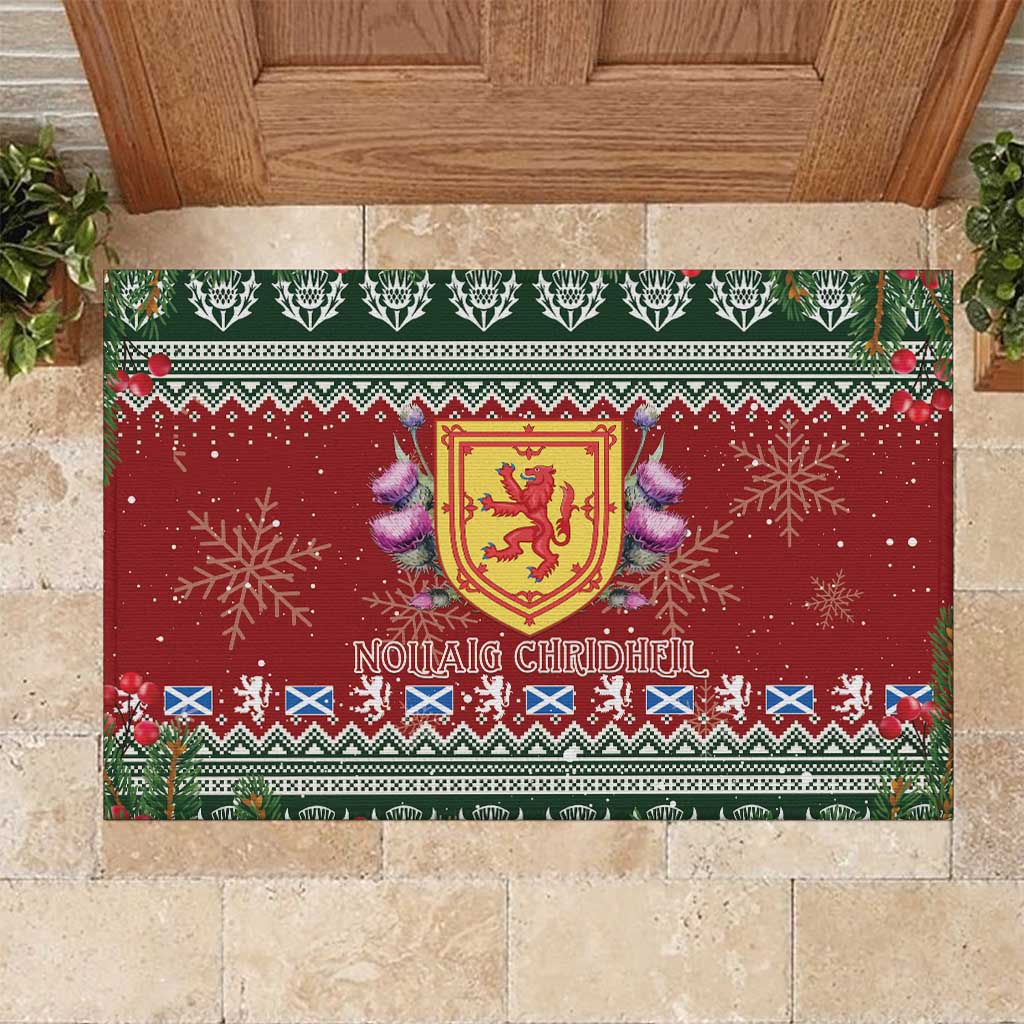 Scotland Christmas Rubber Doormat The Royal Arms of Scotland With Thistle