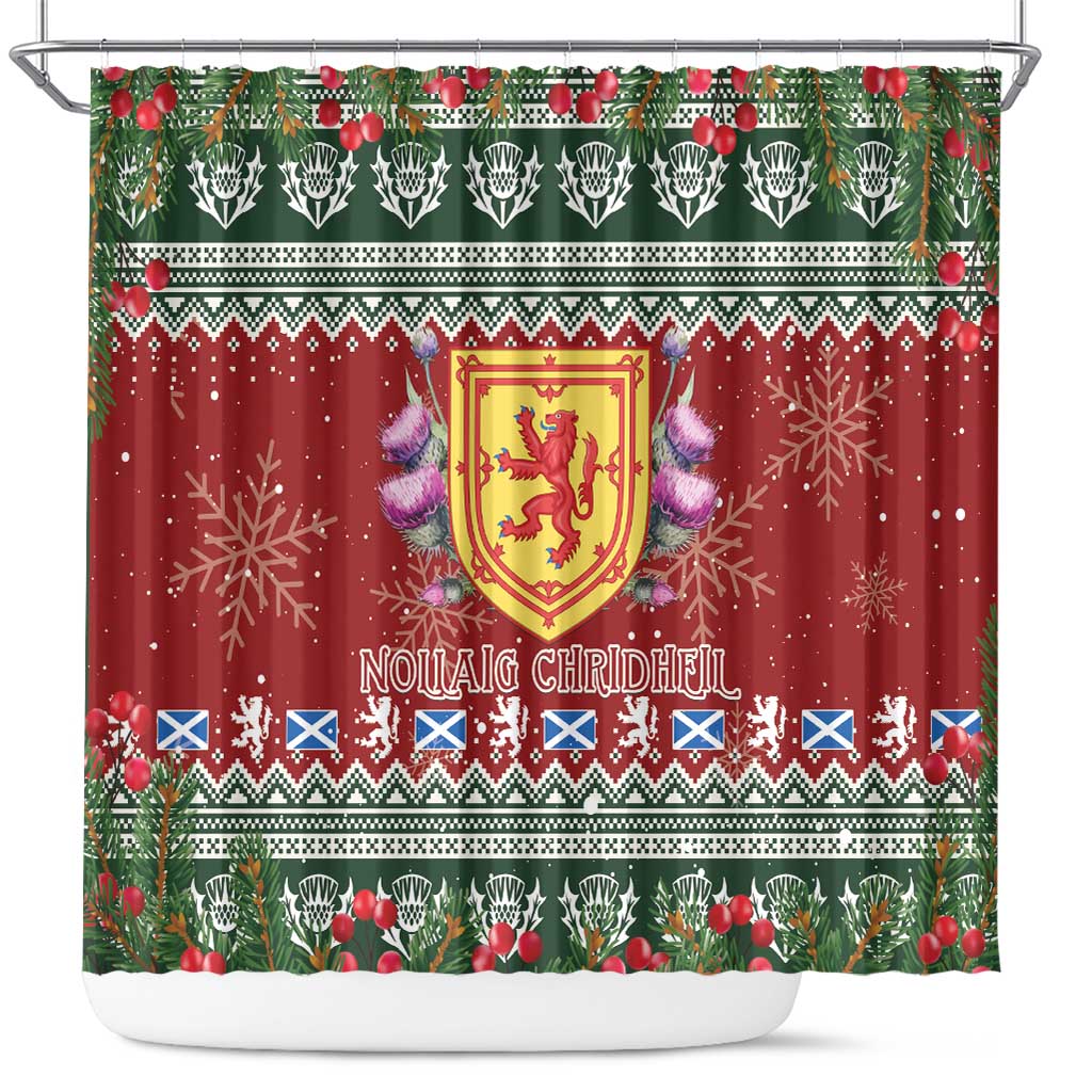 Scotland Christmas Shower Curtain The Royal Arms of Scotland With Thistle