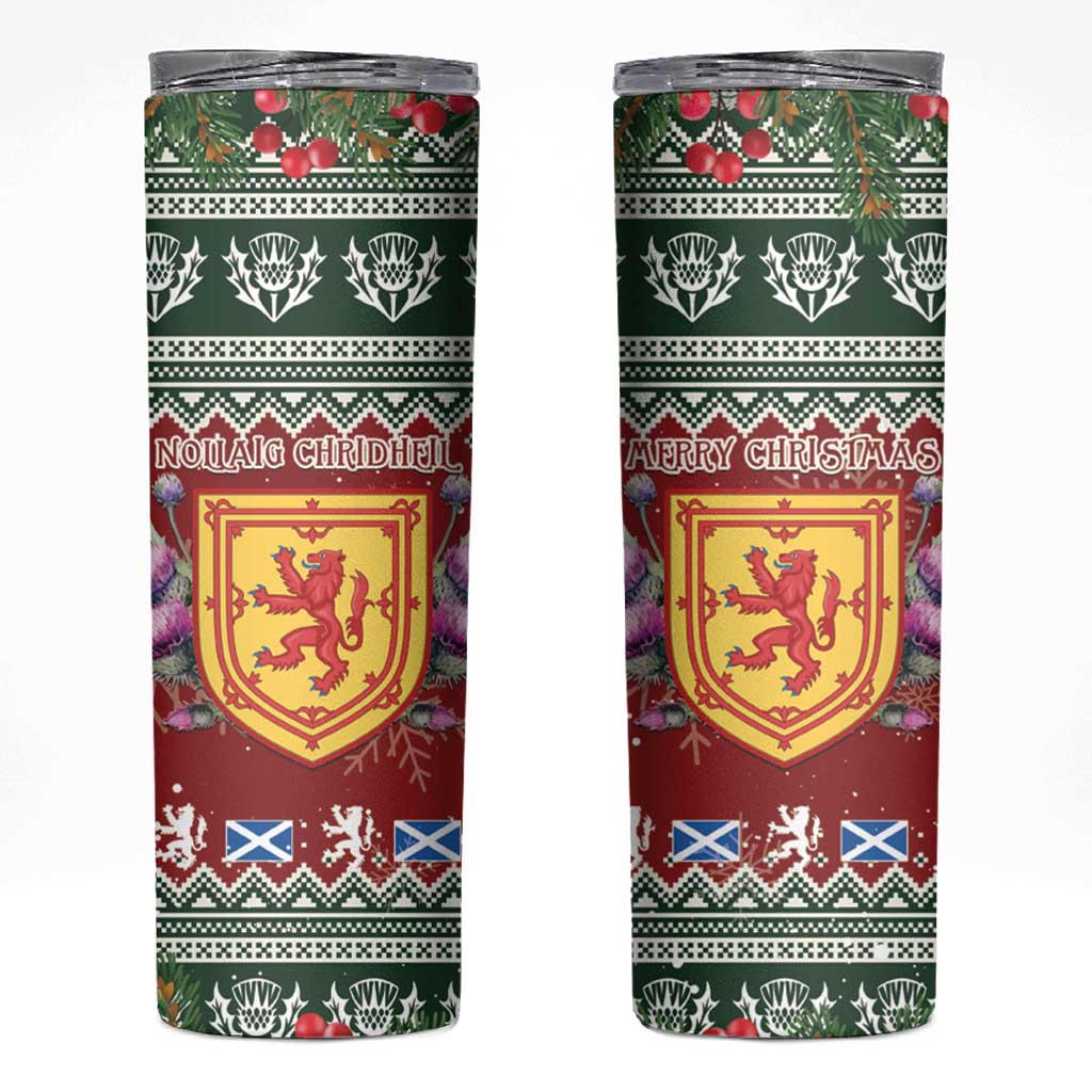 Scotland Christmas Skinny Tumbler The Royal Arms of Scotland With Thistle