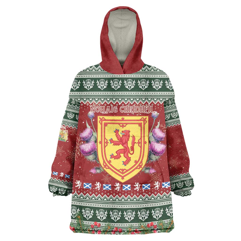 Scotland Christmas Wearable Blanket Hoodie The Royal Arms of Scotland With Thistle