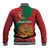 Personalised Morocco Proclamation Day Baseball Jacket Moussier's Redstart With Coat Of Arms