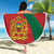 Personalised Morocco Proclamation Day Beach Blanket Moussier's Redstart With Coat Of Arms - Wonder Print Shop