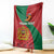 Personalised Morocco Proclamation Day Blanket Moussier's Redstart With Coat Of Arms