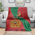 Personalised Morocco Proclamation Day Blanket Moussier's Redstart With Coat Of Arms