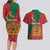 Personalised Morocco Proclamation Day Couples Matching Long Sleeve Bodycon Dress and Hawaiian Shirt Moussier's Redstart With Coat Of Arms