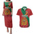 Personalised Morocco Proclamation Day Couples Matching Puletasi and Hawaiian Shirt Moussier's Redstart With Coat Of Arms