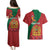 Personalised Morocco Proclamation Day Couples Matching Puletasi and Hawaiian Shirt Moussier's Redstart With Coat Of Arms