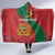 Personalised Morocco Proclamation Day Hooded Blanket Moussier's Redstart With Coat Of Arms