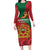 Personalised Morocco Proclamation Day Long Sleeve Bodycon Dress Moussier's Redstart With Coat Of Arms - Wonder Print Shop