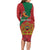 Personalised Morocco Proclamation Day Long Sleeve Bodycon Dress Moussier's Redstart With Coat Of Arms - Wonder Print Shop