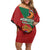 Personalised Morocco Proclamation Day Off Shoulder Short Dress Moussier's Redstart With Coat Of Arms - Wonder Print Shop