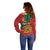 Personalised Morocco Proclamation Day Off Shoulder Sweater Moussier's Redstart With Coat Of Arms - Wonder Print Shop