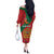 Personalised Morocco Proclamation Day Off The Shoulder Long Sleeve Dress Moussier's Redstart With Coat Of Arms - Wonder Print Shop