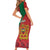 Personalised Morocco Proclamation Day Short Sleeve Bodycon Dress Moussier's Redstart With Coat Of Arms - Wonder Print Shop