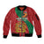 Personalised Morocco Proclamation Day Sleeve Zip Bomber Jacket Moussier's Redstart With Coat Of Arms