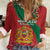 Personalised Morocco Proclamation Day Women Casual Shirt Moussier's Redstart With Coat Of Arms