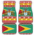 Guyana Christmas Car Mats Coat Of Arms with Flag Style - Wonder Print Shop