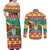 Guyana Christmas Couples Matching Off Shoulder Maxi Dress and Long Sleeve Button Shirt Coat Of Arms with Flag Style - Wonder Print Shop