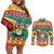 Guyana Christmas Couples Matching Off Shoulder Short Dress and Long Sleeve Button Shirt Coat Of Arms with Flag Style - Wonder Print Shop