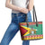 Guyana Christmas Leather Tote Bag Coat Of Arms with Flag Style - Wonder Print Shop