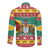 Guyana Christmas Long Sleeve Button Shirt Coat Of Arms with Flag Style - Wonder Print Shop