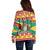 Guyana Christmas Off Shoulder Sweater Coat Of Arms with Flag Style - Wonder Print Shop