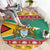 Guyana Christmas Round Carpet Coat Of Arms with Flag Style