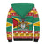 Guyana Christmas Sherpa Hoodie Coat Of Arms with Flag Style - Wonder Print Shop