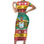 Guyana Christmas Short Sleeve Bodycon Dress Coat Of Arms with Flag Style - Wonder Print Shop