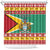 Guyana Christmas Shower Curtain Coat Of Arms with Flag Style