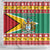 Guyana Christmas Shower Curtain Coat Of Arms with Flag Style