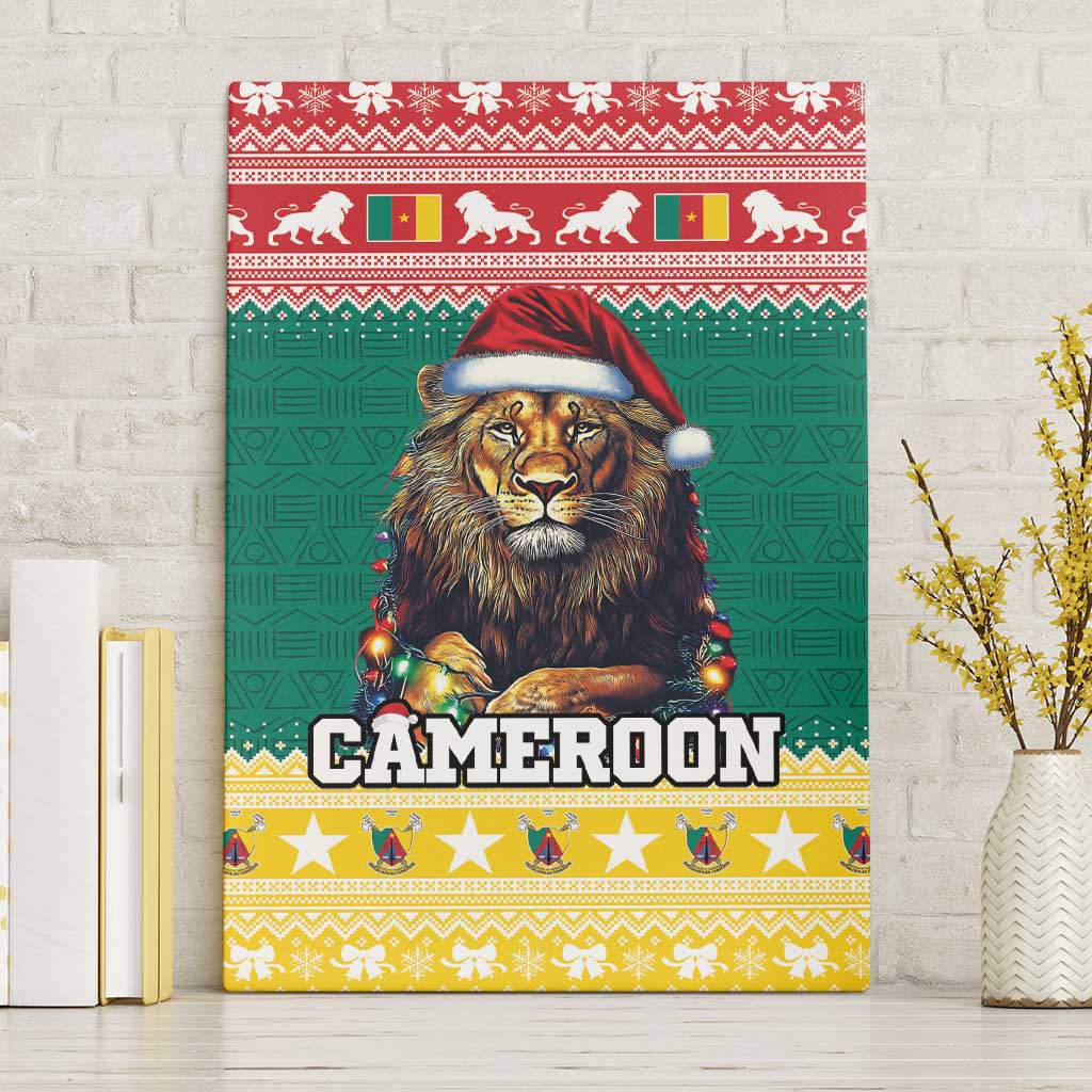 Cameroon Christmas Canvas Wall Art Lion Santa Joyeux Noel - Wonder Print Shop