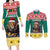 Cameroon Christmas Couples Matching Long Sleeve Bodycon Dress and Long Sleeve Button Shirt Lion Santa Joyeux Noel - Wonder Print Shop