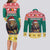 Cameroon Christmas Couples Matching Long Sleeve Bodycon Dress and Long Sleeve Button Shirt Lion Santa Joyeux Noel - Wonder Print Shop