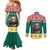 Cameroon Christmas Couples Matching Mermaid Dress and Long Sleeve Button Shirt Lion Santa Joyeux Noel