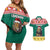 Cameroon Christmas Couples Matching Off Shoulder Short Dress and Hawaiian Shirt Lion Santa Joyeux Noel - Wonder Print Shop