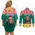 Cameroon Christmas Couples Matching Off Shoulder Short Dress and Long Sleeve Button Shirt Lion Santa Joyeux Noel - Wonder Print Shop