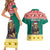 Cameroon Christmas Couples Matching Short Sleeve Bodycon Dress and Hawaiian Shirt Lion Santa Joyeux Noel - Wonder Print Shop