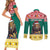 Cameroon Christmas Couples Matching Short Sleeve Bodycon Dress and Long Sleeve Button Shirt Lion Santa Joyeux Noel - Wonder Print Shop